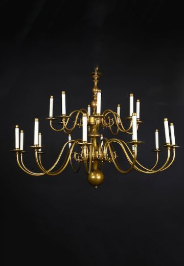 Twenty Light Traditional Brass Chandelier