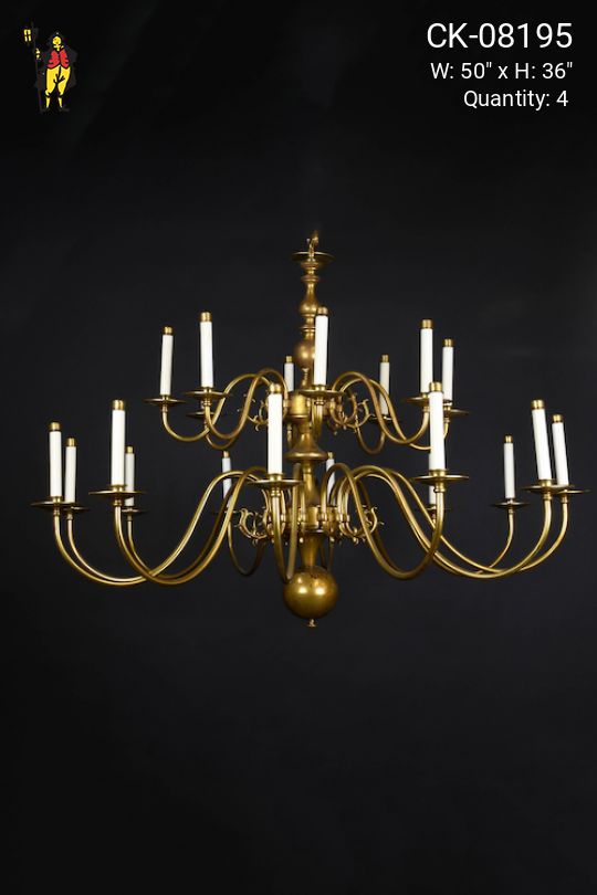 Twenty Light Traditional Brass Chandelier