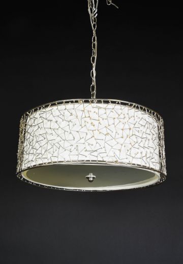 Contemporary Hanging Shade Pendant w/Glass Bottom
