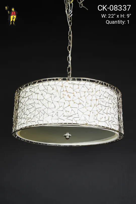 Contemporary Hanging Shade Pendant w/Glass Bottom