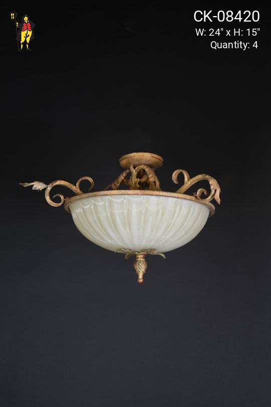 Flush Mount Glass Bowl Sconce