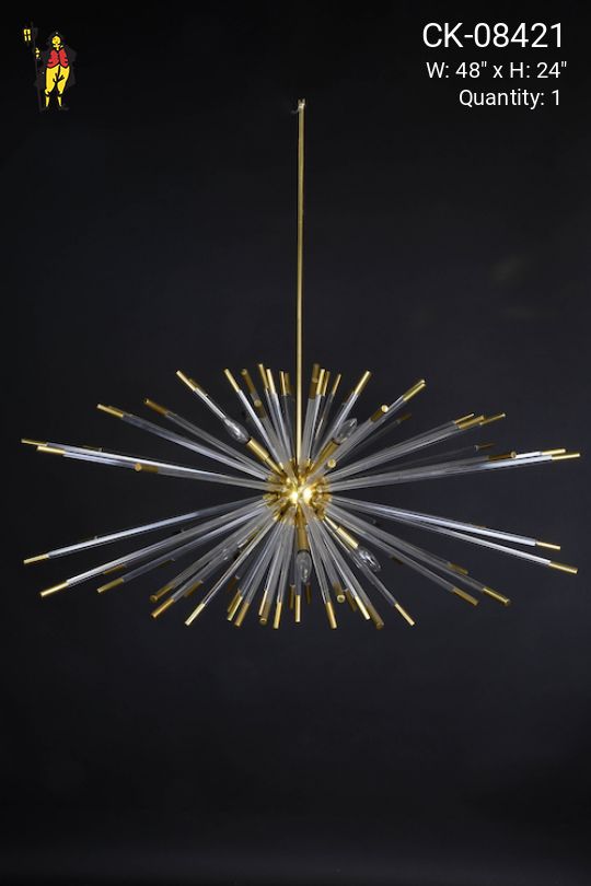 Sputnik Style Glass & Brass Hanging Fixture