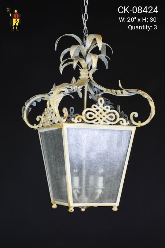 Hanging White Iron Lantern