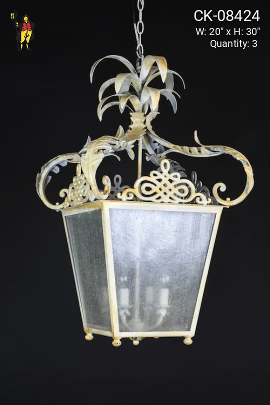 Hanging White Iron Lantern