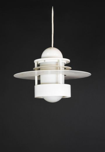 White Post Modern Hanging Fixture
