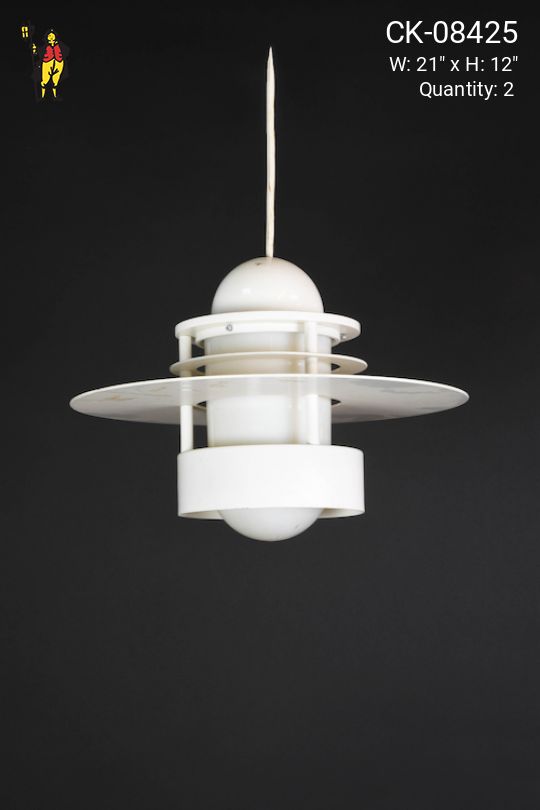 White Post Modern Hanging Fixture