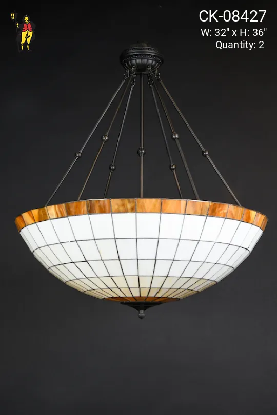 Art Glass Oversized Bowl Chandelier