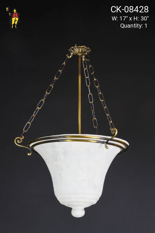 Federal Bronze & Glass Bowl Pendant