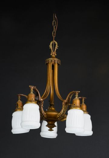 Art Deco Five Light Hanging Fixture