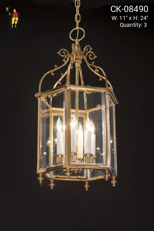 Hanging Octagonal Brass Lantern