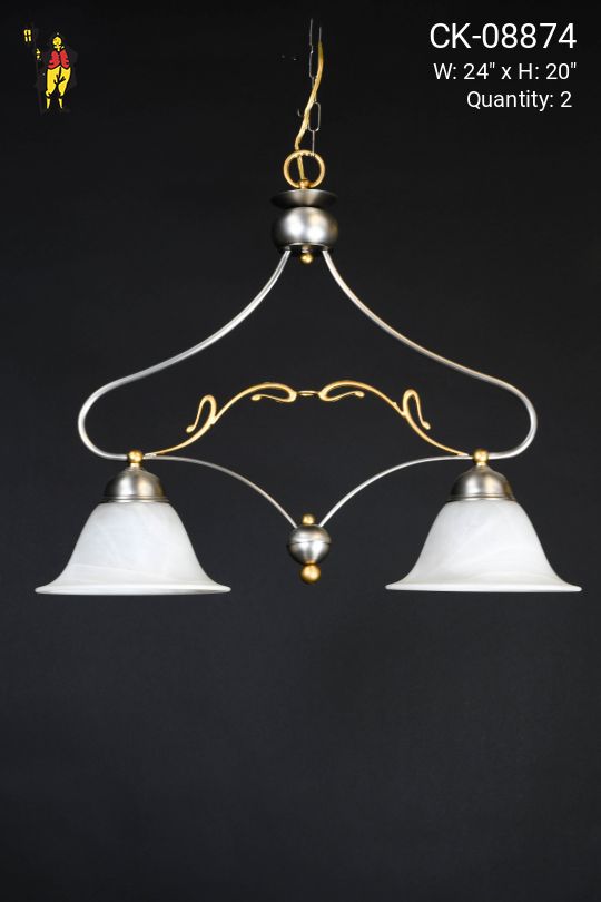 Two Light Nickel Hanging Fixture