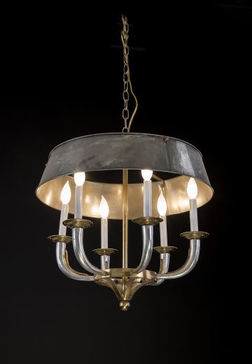Six Light Metal Shaded CHandelier