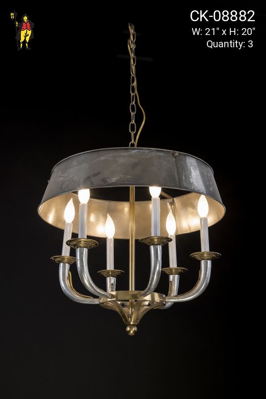Six Light Metal Shaded CHandelier