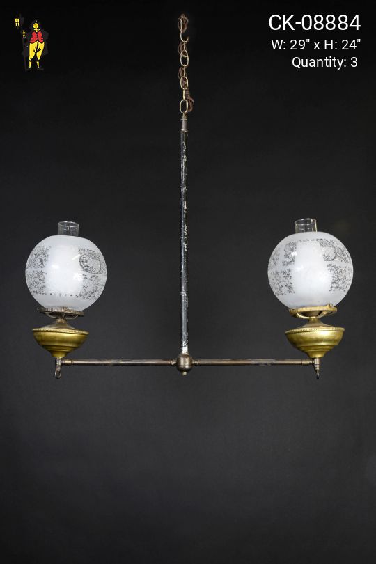 Two Light Electrified Oil Style Hanging Fixture