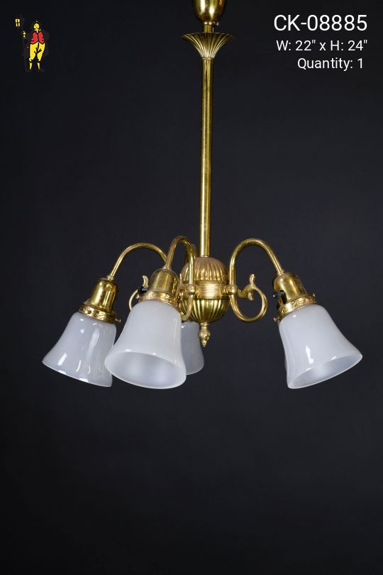 Five Light Polished Brass Pendant