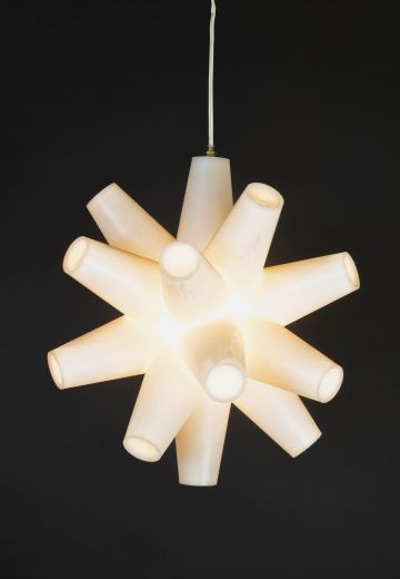 White Contemporary Plastic Hanging Pendant