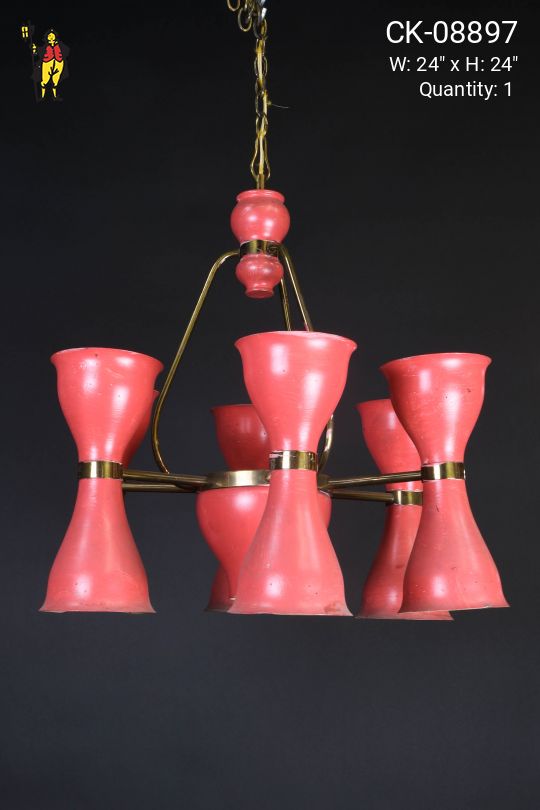Pink Mid-Century Chandelier