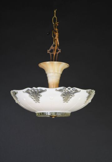 Hanging Mid Century Glass Bowl Fixture
