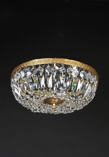 16" Crystal Basket Flush Mount