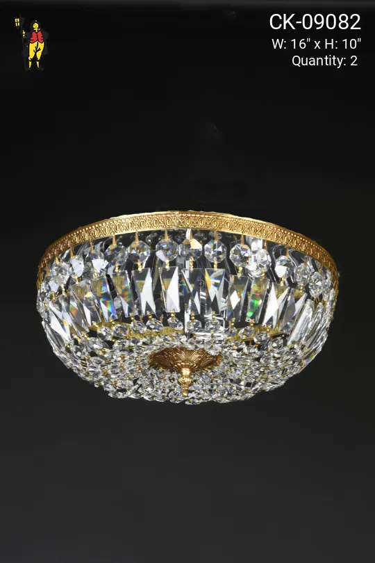 16" Crystal Basket Flush Mount