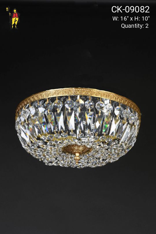 16" Crystal Basket Flush Mount