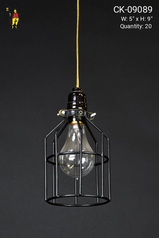 Caged Hanging Bulb Pendant