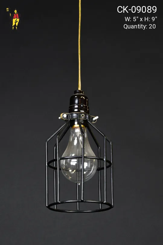 Caged Hanging Bulb Pendant