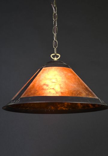Hanging Mica Shade Pendant (Slightly Different Frame Color)