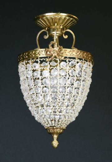 Flush Mount Crystal Basket Fixture