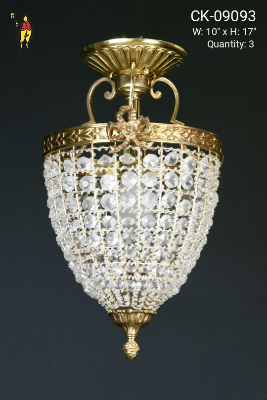 Flush Mount Crystal Basket Fixture