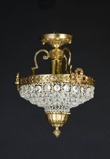 Flush Mount Crystal Basket Fixture