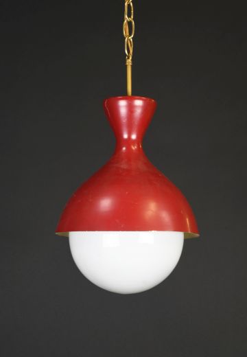 Hanging Red Reflector Fixture w/Globe
