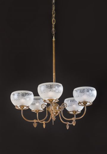 Brass Electrified Gas Style Chandelier
