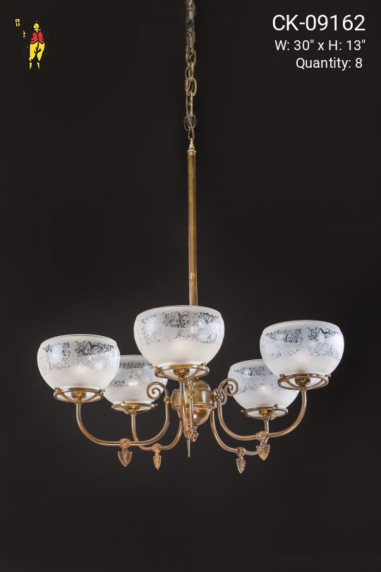 Brass Electrified Gas Style Chandelier