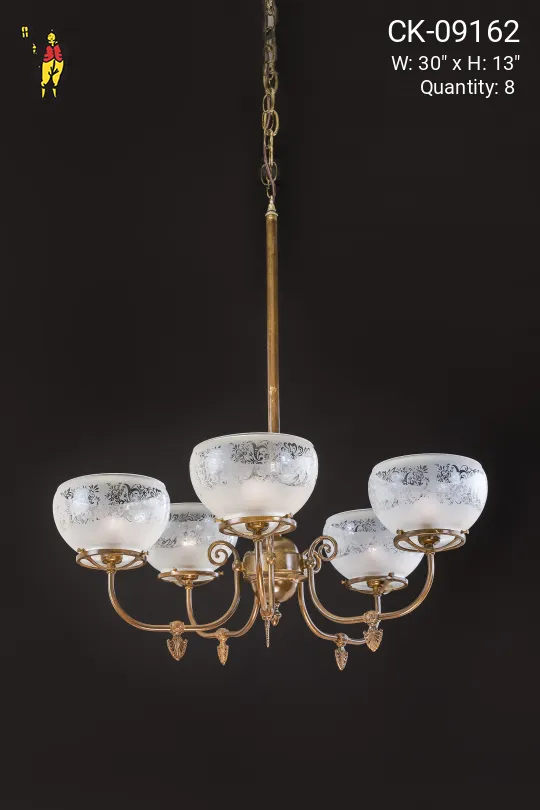 Brass Electrified Gas Style Chandelier