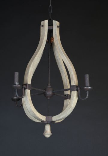Light Stained Wooden Chandelier