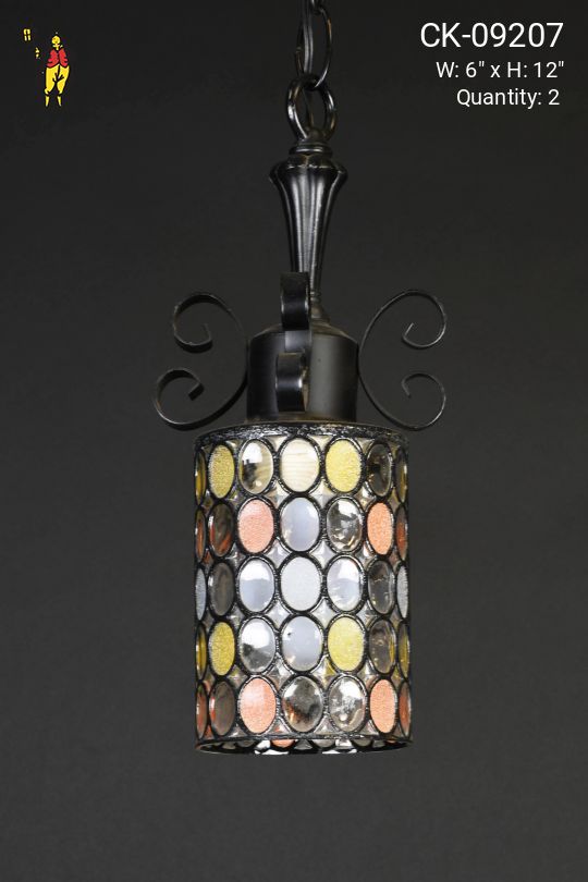 Small Glass Multicolored Glass Pendant