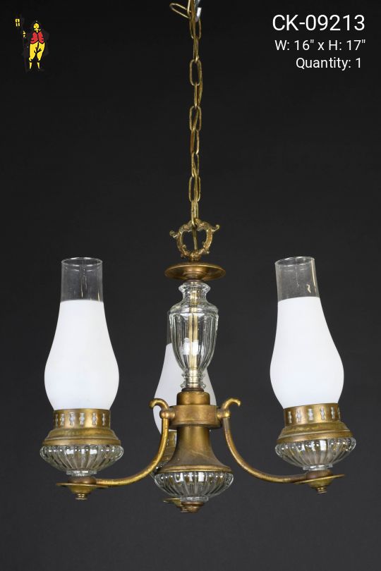 Victorian Brass Hanging Oil Fixture