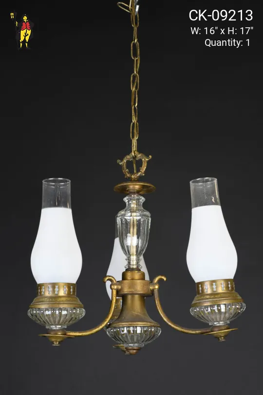 Victorian Brass Hanging Oil Fixture