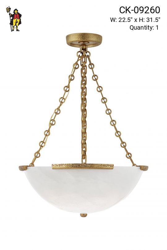 Brass & Glass Bowl Hanging Fixture