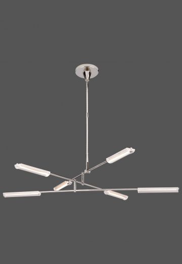 LED Polished Nickel Chandelier