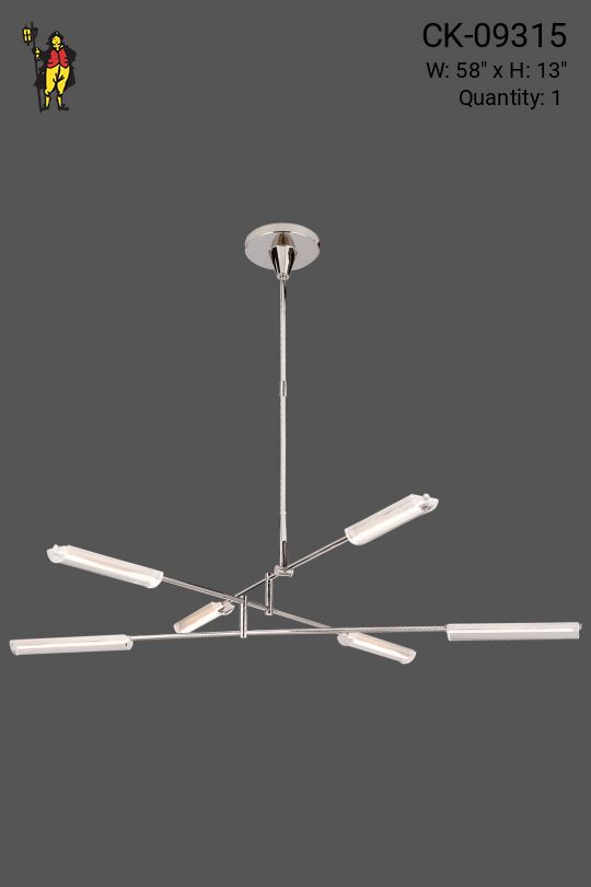 LED Polished Nickel Chandelier