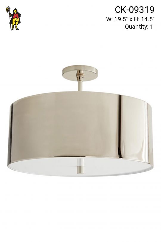 Polished Nickel Flush Mount Hanging Fixture