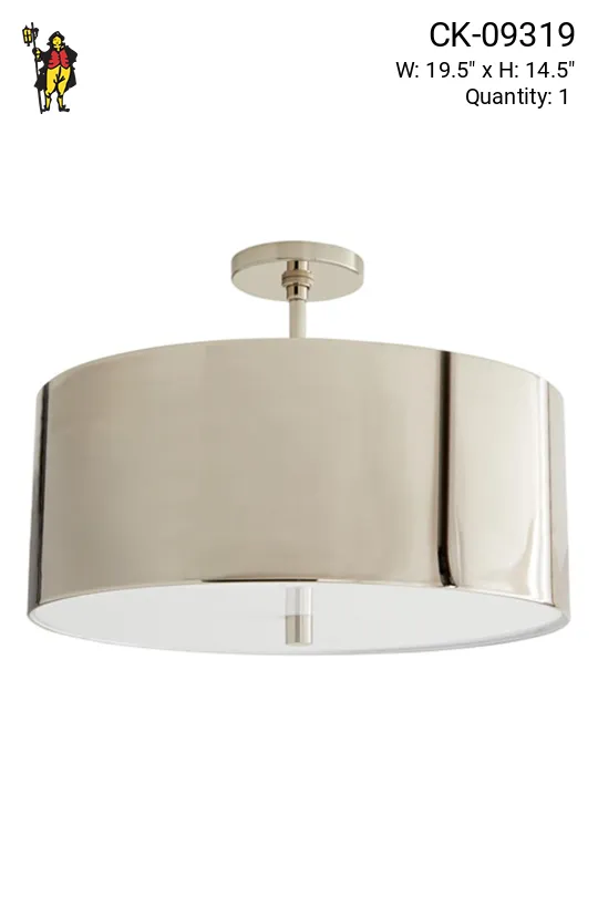 Polished Nickel Flush Mount Hanging Fixture