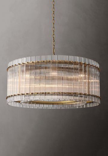 Crystal & Brass Ring Chandelier