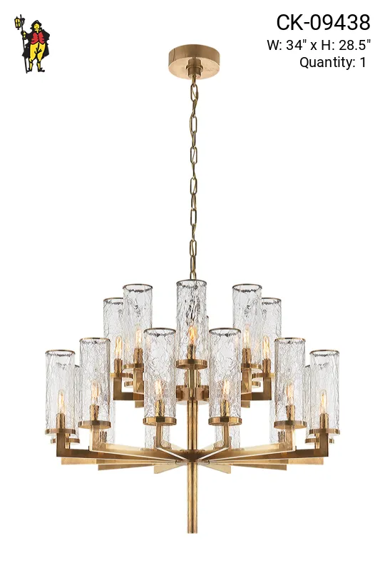 Brass Twenty Light Chandelier
