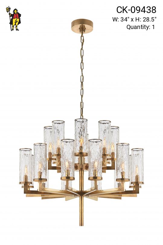 Brass Twenty Light Chandelier