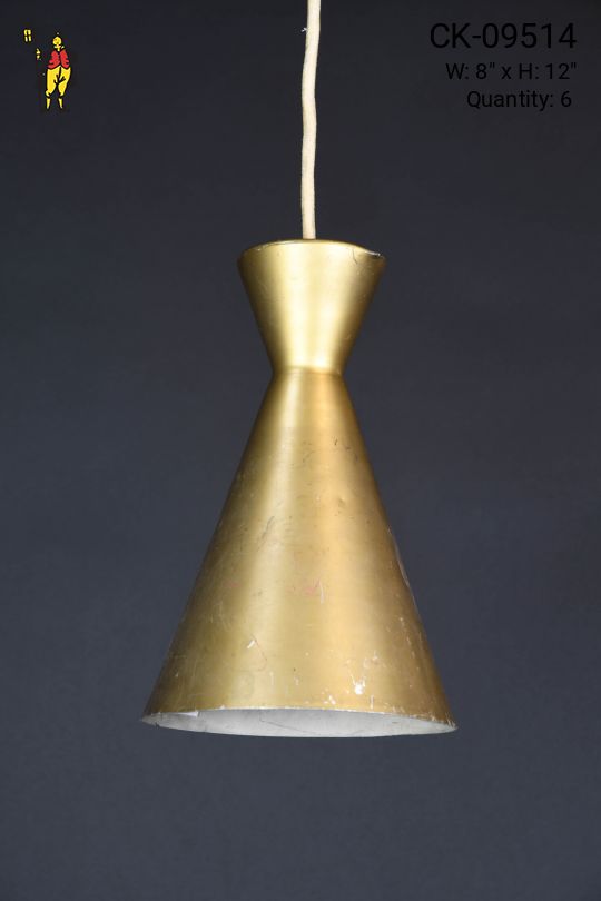 Hanging Brass Conical Pendant