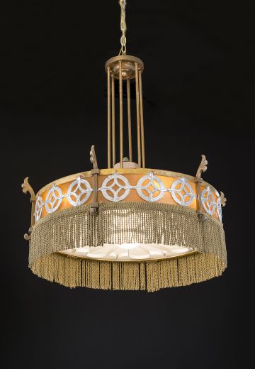 Art Deco Chandelier w/Fabric Fringe