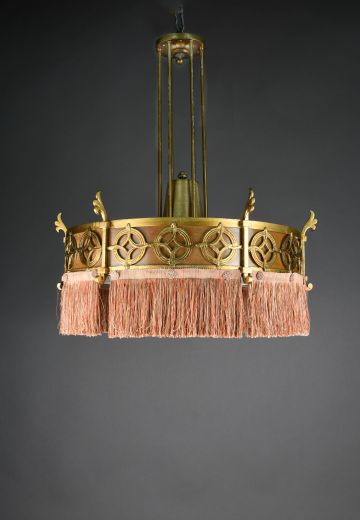 Art Deco Chandelier w/Fabric Fringe